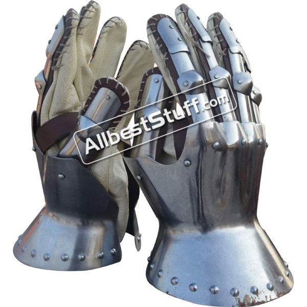 Medieval 18 Gauge Gauntlets Gothic Knight Hourglass Gauntlets 14th Century