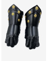 Medieval Gothic Gauntlets with Brass Accents Black image 1