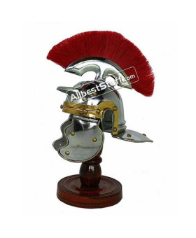 Miniature Roman Centurion Helmet Stand with plume