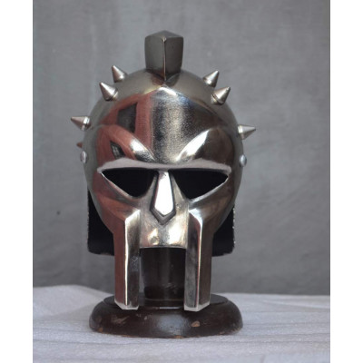Miniature Gladiator Helmet with mini Wooden Stand