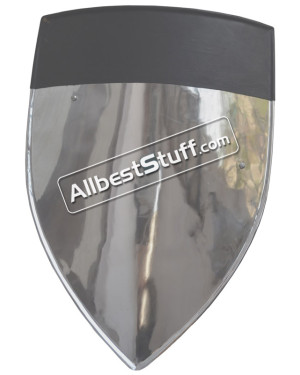 SALE! Medieval Metal shield with Leather and Shoulder Belt