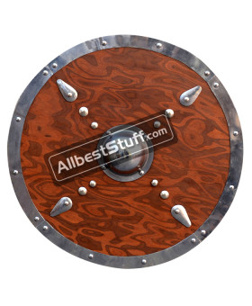 Medieval Wooden Shield Round Roman Greek Trojan Shield for LARP Re-enactment