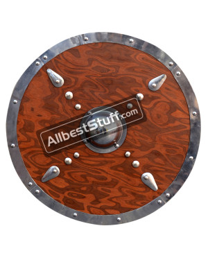 Medieval Wooden Shield Round Roman Greek Trojan Shield for LARP Re-enactment