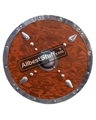 Medieval Wooden Shield Round Roman Greek Trojan Shield for LARP Re-enactment