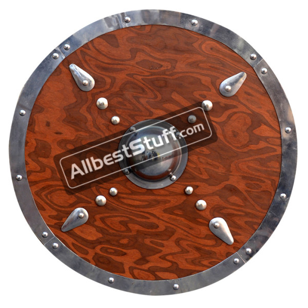 Medieval Wooden Shield Round Roman Greek Trojan Shield for LARP Re-enactment