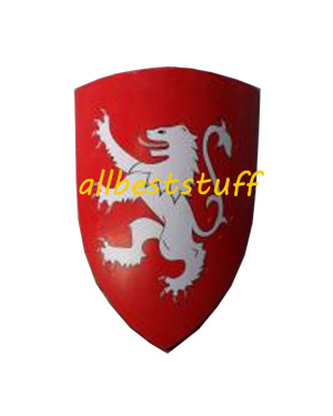 Wooden Armour Crusader Shield 13th cent., Red Painted Dragon