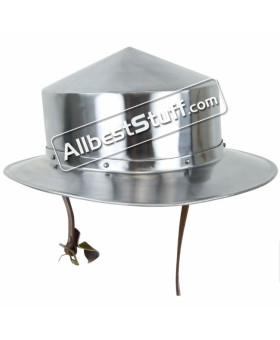 13th Century Kettle Hat Helmet made from 16 Gauge Steel
