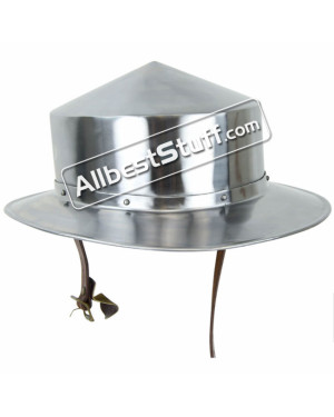 13th Century Kettle Hat Helmet made from 16 Gauge Steel