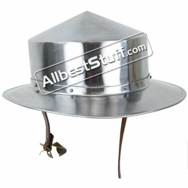 13th Century Kettle Hat Helmet made from 16 Gauge Steel