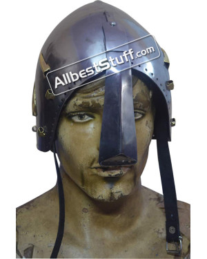 14th Century Gunter von Schwarzburg Bascinet Helmet 16 Gauge Mild Steel