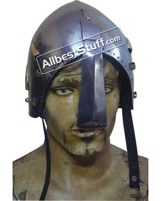 14th Century Gunter von Schwarzburg Bascinet Helmet 16 Gauge Mild Steel