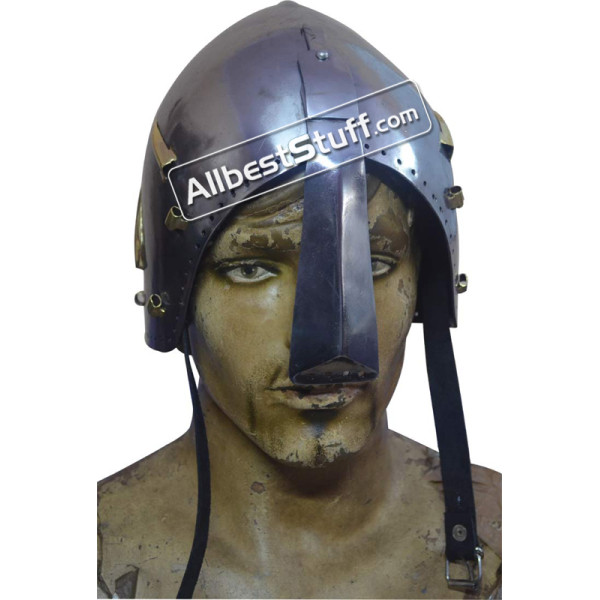 14th Century Gunter von Schwarzburg Bascinet Helmet 16 Gauge Mild Steel