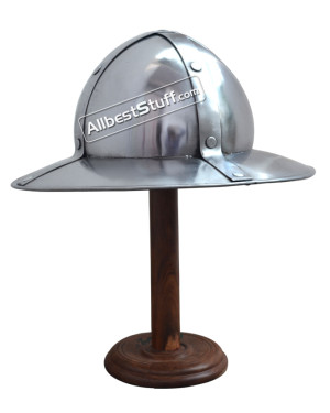 SALE! Antique Medieval Banded Kettle hat 1 and 6mm steel helmet