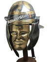 Roman Cavalry Imperial Garlic Helmet 18 Gauge with Brass Mask image 1