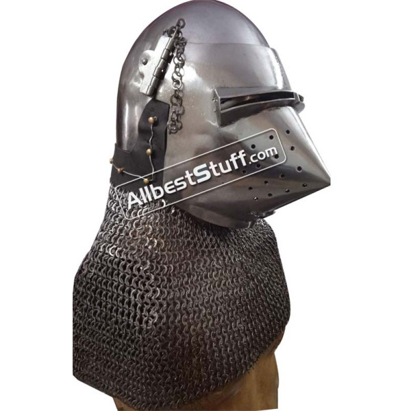 Medieval Houndskull Bascinet made from Heavy 14 Gauge Steel