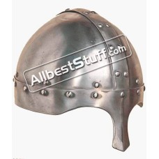 Medieval 12th Century Cervelliere Viking 14 Gauge Steel Helmet