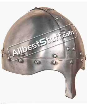 Medieval 12th Century Cervelliere Viking 14 Gauge Steel Helmet