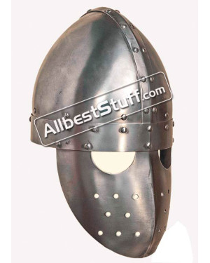 Medieval 12th Century Crusader Spangenhelm with Faceplate