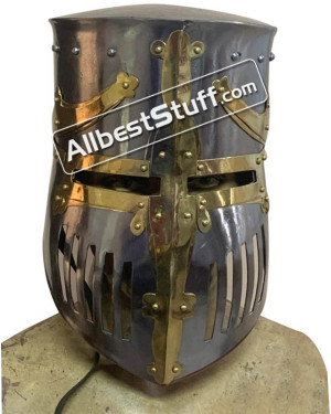 Medieval 13th Century Great Pot Helmet Made of 16 Gauge Steel