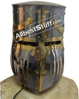 Medieval 13th Century Great Pot Helmet Made of 16 Gauge Steel