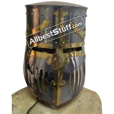 Medieval 13th Century Great Pot Helmet Made of 16 Gauge Steel