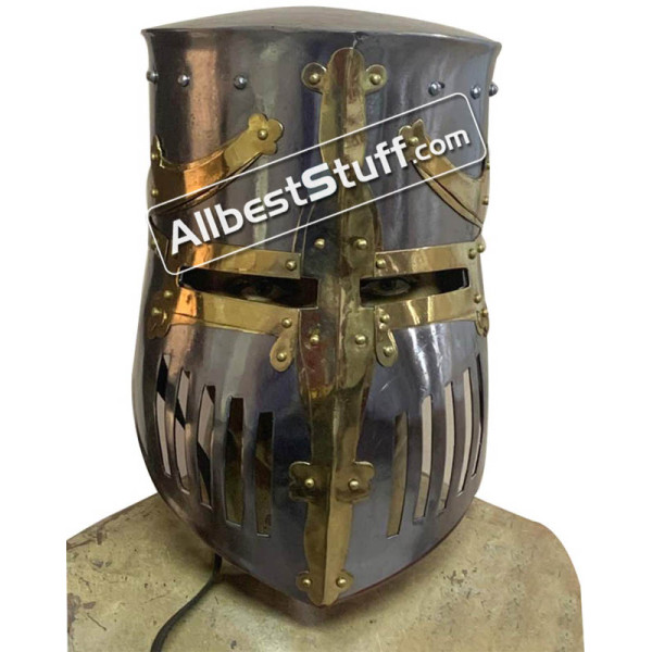 Medieval 13th Century Great Pot Helmet Made of 16 Gauge Steel