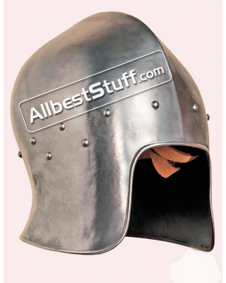 Medieval 15th Century Barbute Helmet Made of 14 Gauge Steel
