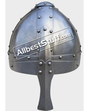 Medieval 16 Gauge Steel Wenceslas Norman Helmet