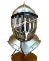 Medieval 17th Century Closed Burgonet 16 Gauge Steel Helmet image 1