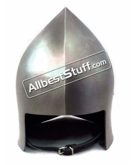 Medieval Archer Open Face Sallet 14 Gauge Steel Helmet