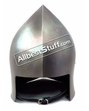 Medieval Archer Open Face Sallet 14 Gauge Steel Helmet