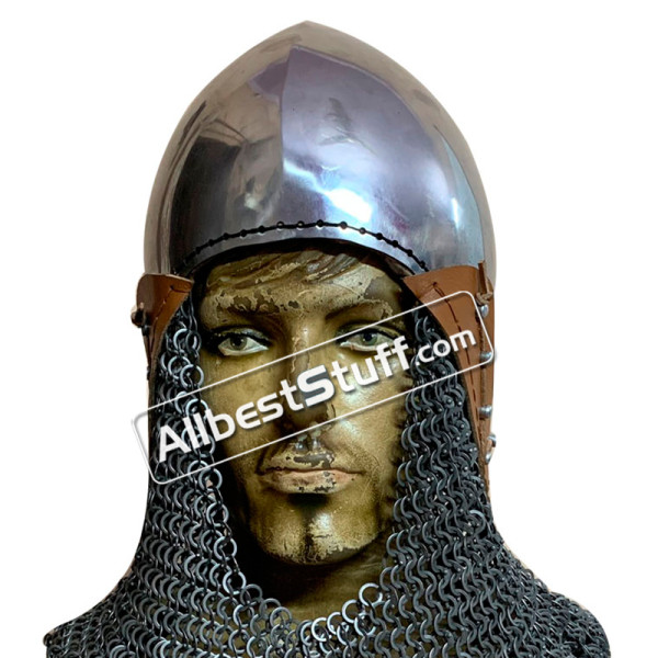 Medieval Bascinet Helmet Strong 14 G Steel Comes with Aventail