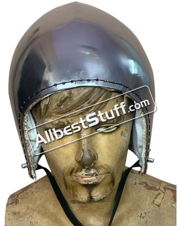 Medieval Bascinet Helmet Without Visor made from 14 Gauge Steel