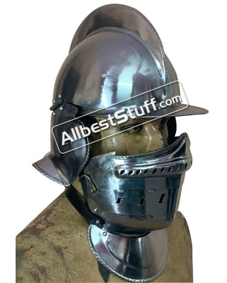 SALE! Medieval Burgonet Close Helmet 18 Gauge Steel