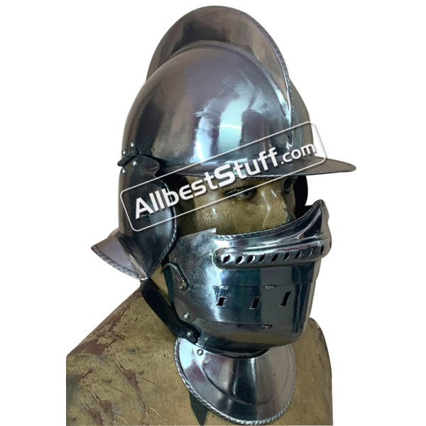 SALE! Medieval Burgonet Close Helmet 18 Gauge Steel