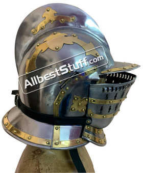 SALE! Medieval Burgonet Helmet of 16th Century 18 Gauge Steel