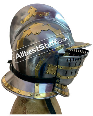 SALE! Medieval Burgonet Helmet of 16th Century 18 Gauge Steel