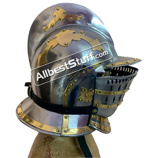 SALE! Medieval Burgonet Helmet of 16th Century 18 Gauge Steel