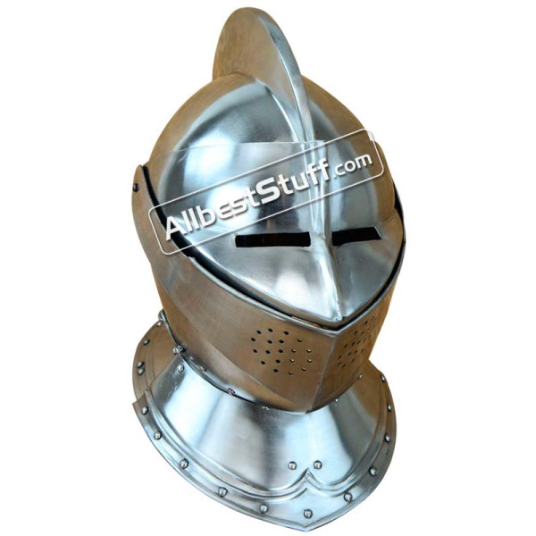 Medieval Closed Helmet Made of 16 Gauge Steel