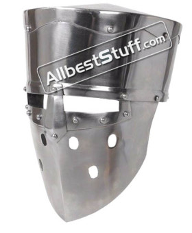 Medieval Crusader Helmet 20 Gauge Steel for LARP