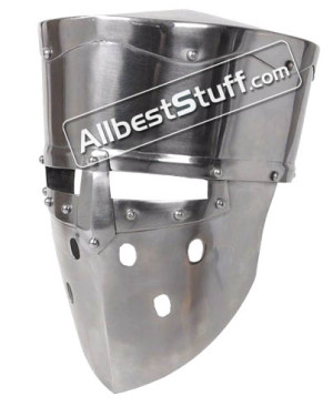 Medieval Crusader Helmet 20 Gauge Steel for LARP