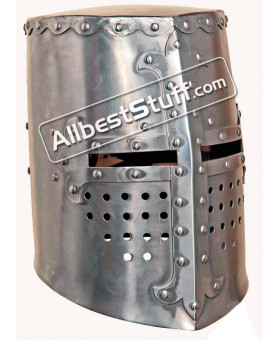 Medieval Crusader Templar Helmet Great Helm Made of 16 Gauge Steel
