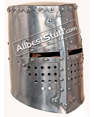 Medieval Crusader Templar Helmet Great Helm Made of 16 Gauge Steel