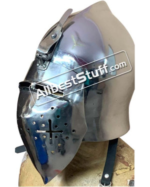 SALE! Medieval Early Visor Helmet made in Heavy 14 Gauge Steel