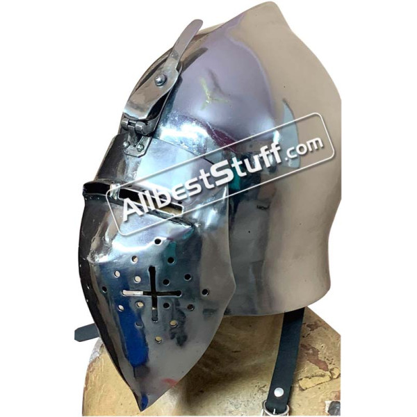 SALE! Medieval Early Visor Helmet made in Heavy 14 Gauge Steel