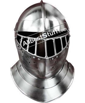 Medieval English Tourney Close Helmet 14 Gauge Steel
