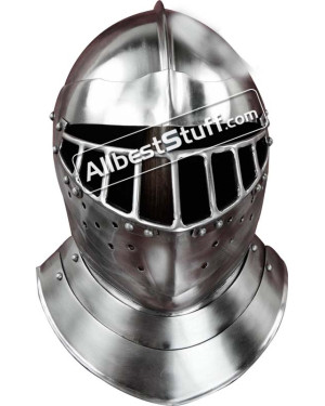 Medieval English Tourney Close Helmet 14 Gauge Steel