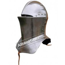 Medieval Frog mouth Armet Helmet Made of 18 Gauge Steel