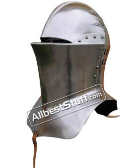 Medieval Frog mouth Armet Helmet Made of 18 Gauge Steel