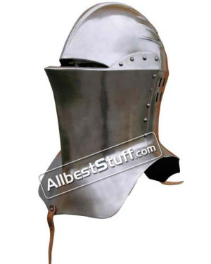 Medieval Frog mouth Armet Helmet Made of 18 Gauge Steel